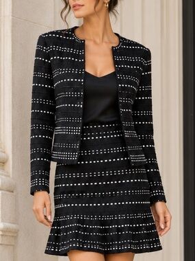 NWT | Etcetera | Black and White Jacket & Skirt Set | XS-Skirt and Sm-Jacket